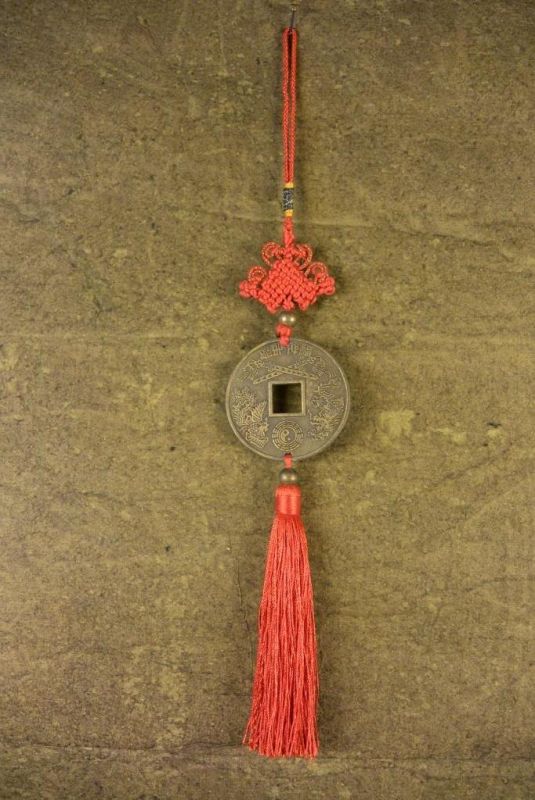 Feng Shui Anhänger Chinesische Münze - Drachen und Phönix 3