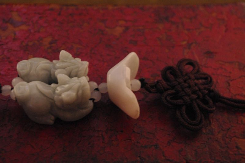 Feng Shui aus Jade Paar Bixie 4