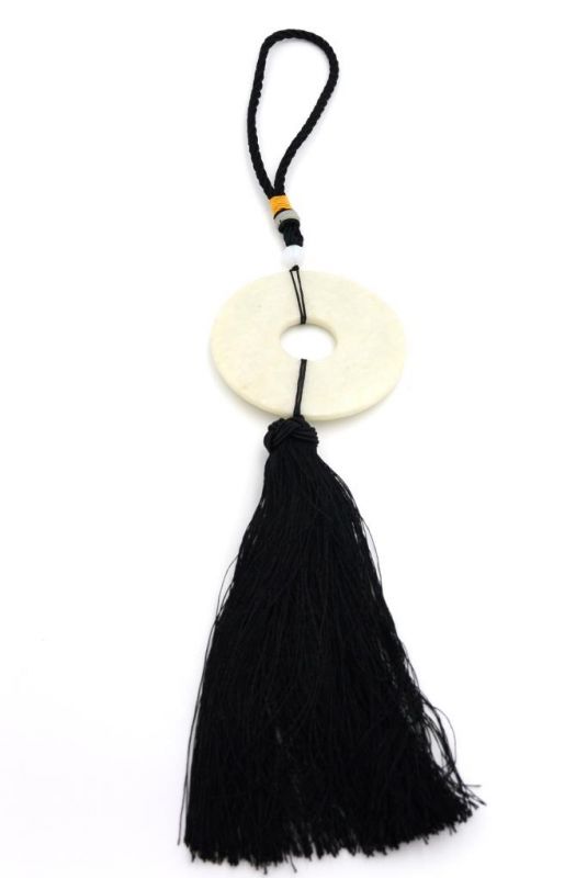 Feng Shui Chic Jade Tassel Bi Disk 1