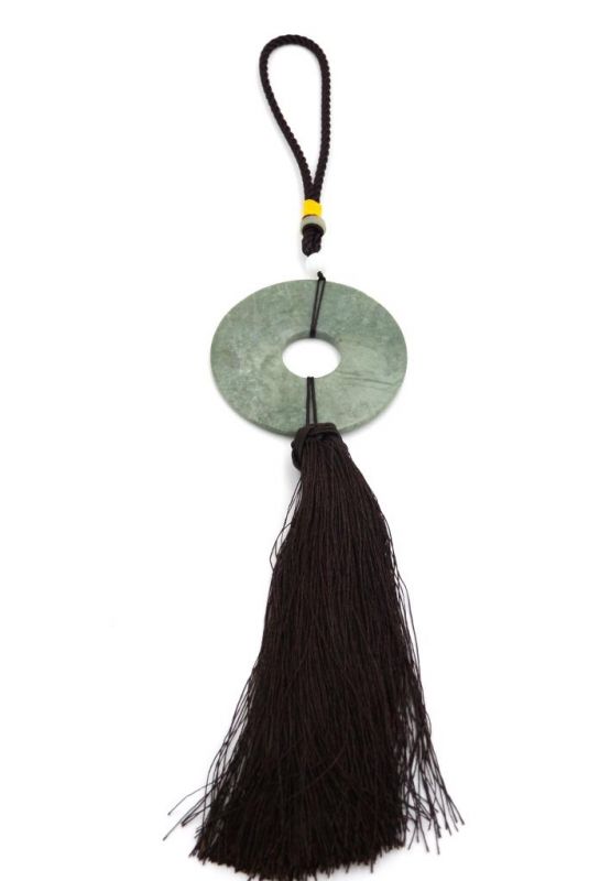 Feng Shui Chic Jade Tassel Brown Bi 1