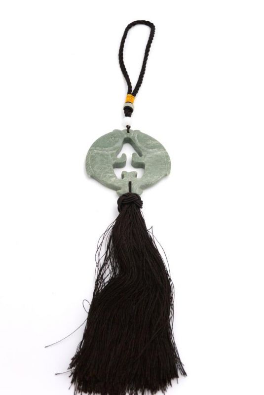 Feng Shui Chic Jade Tassel Brown Fisch 1