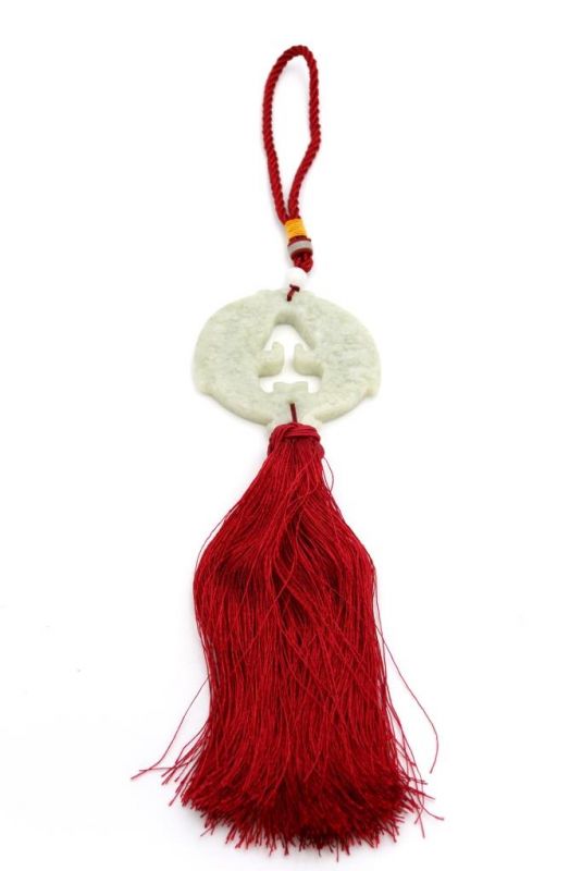 Feng Shui Chic Jade Tassel Double fish 1