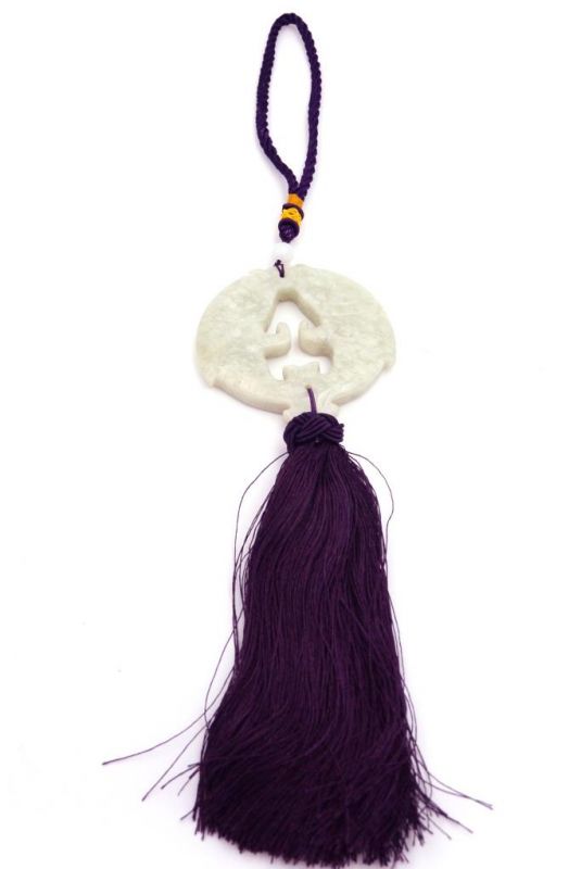 Feng Shui Chic Jade Tassel Purple Fish 1