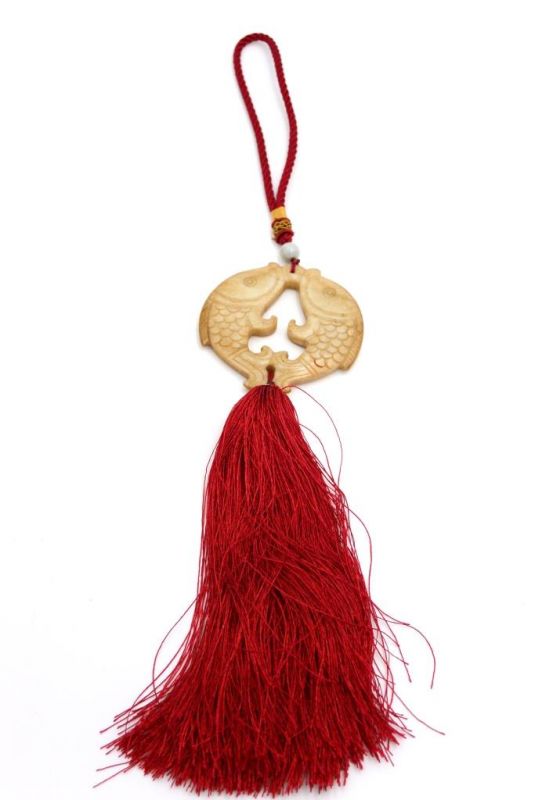 Feng Shui Chic Jade Tassel Red / Fish 2 1