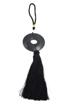 Feng Shui Chic Pompon en Jade Bi Noir