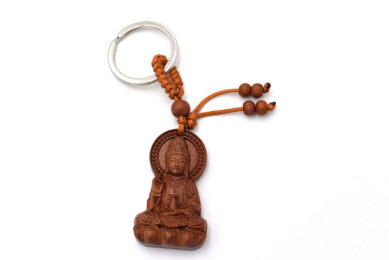 Feng Shui Keyring in wood - Chinese goddess 1