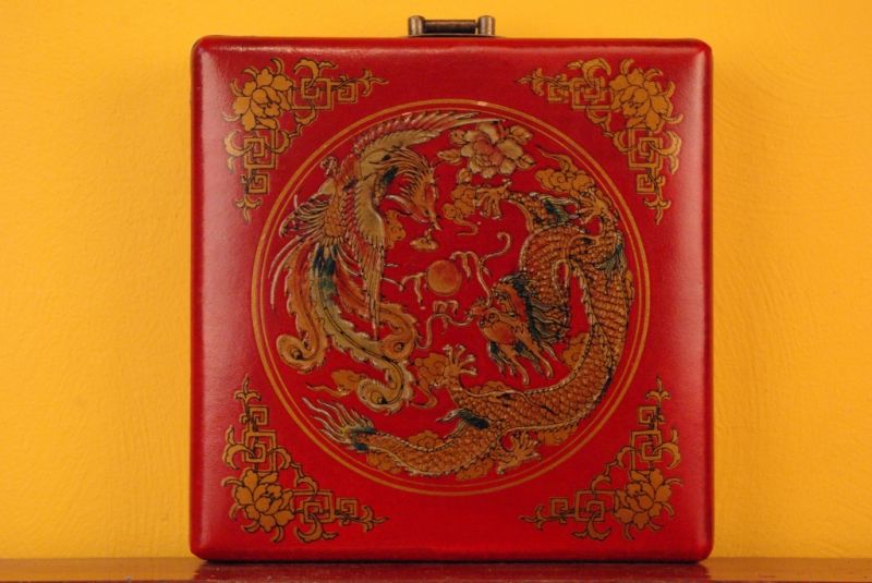 Feng Shui Kompass Rot Drache und Phoenix 2
