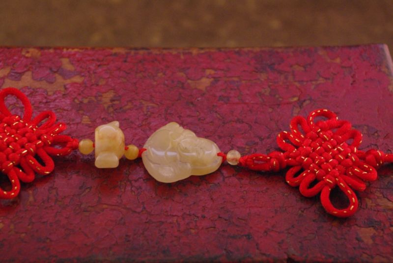 Feng Shui Red Jade Pendant Happy Buddha 1