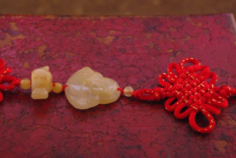 Feng Shui Red Jade Pendant Happy Buddha 4