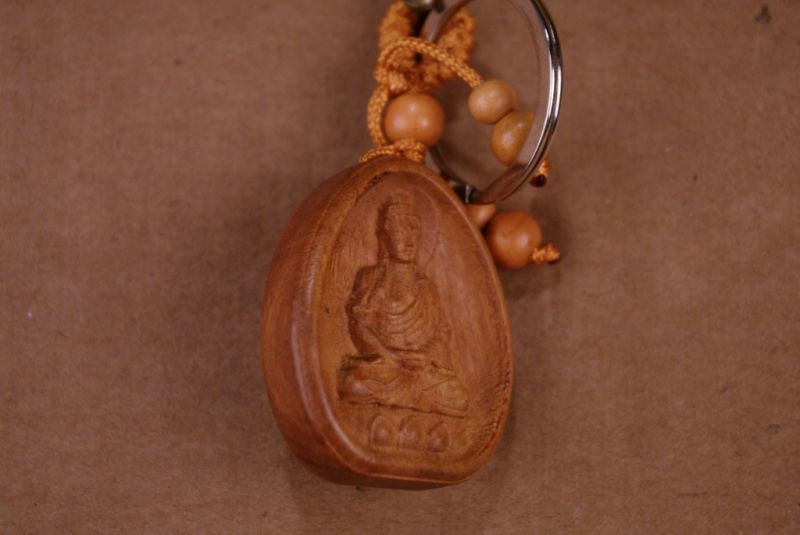 Feng Shui Schlüsselanhänger aus Holz Buddha 2