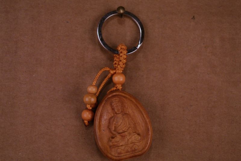 Feng Shui Schlüsselanhänger aus Holz Buddha 5