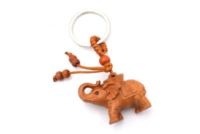 Feng Shui Schlüsselanhänger aus Holz - Elefant