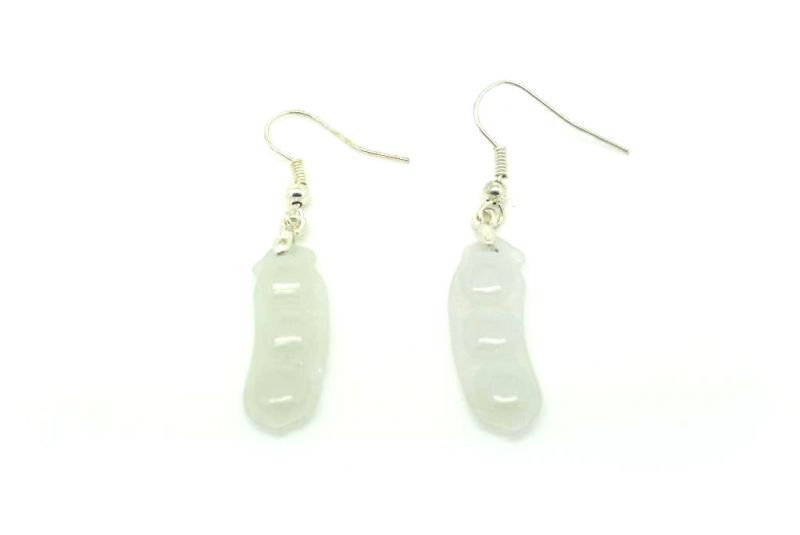 FengShui Earrings in White Jade 1