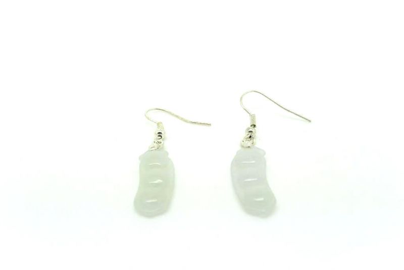 FengShui Earrings in White Jade 2