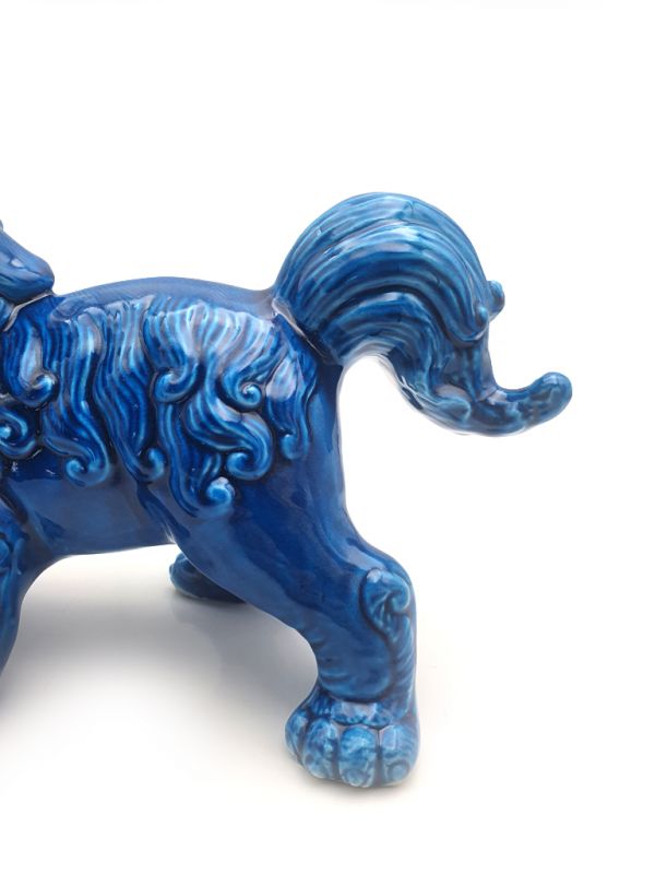 Fu Dog in porcelain Blue 3