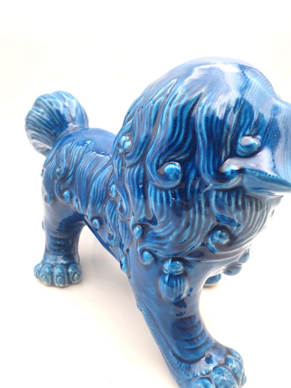 Fu Dog in porcelain Blue 5