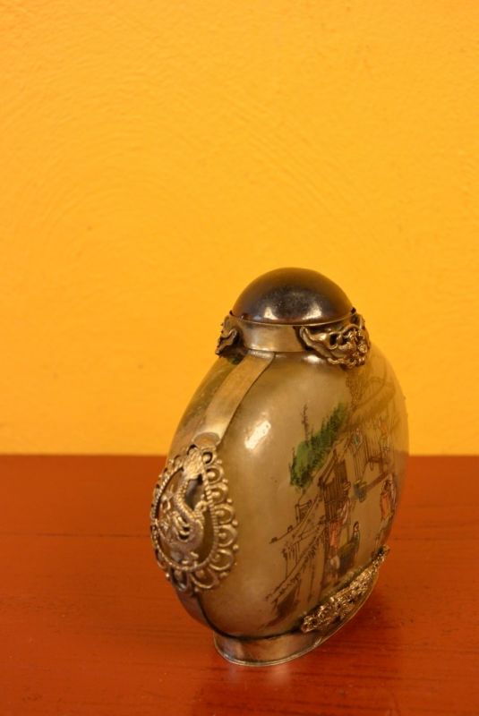 Glas Schnupftabakflasche Bauern in den Bereichen 3