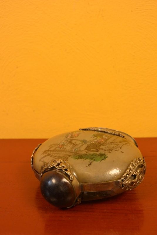 Glas Schnupftabakflasche Bauern in den Bereichen 4