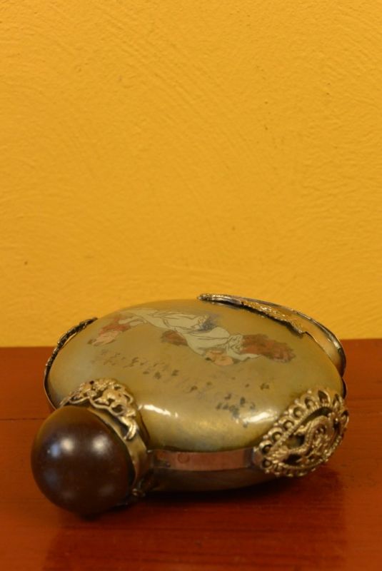 Glas Schnupftabakflasche Chinesische Bauern 4