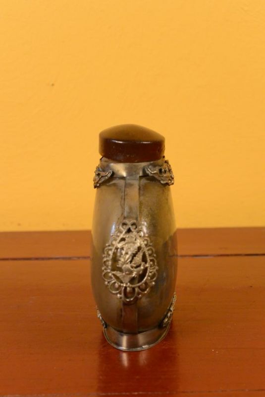 Glas Schnupftabakflasche - Chinesisches Dorf 2