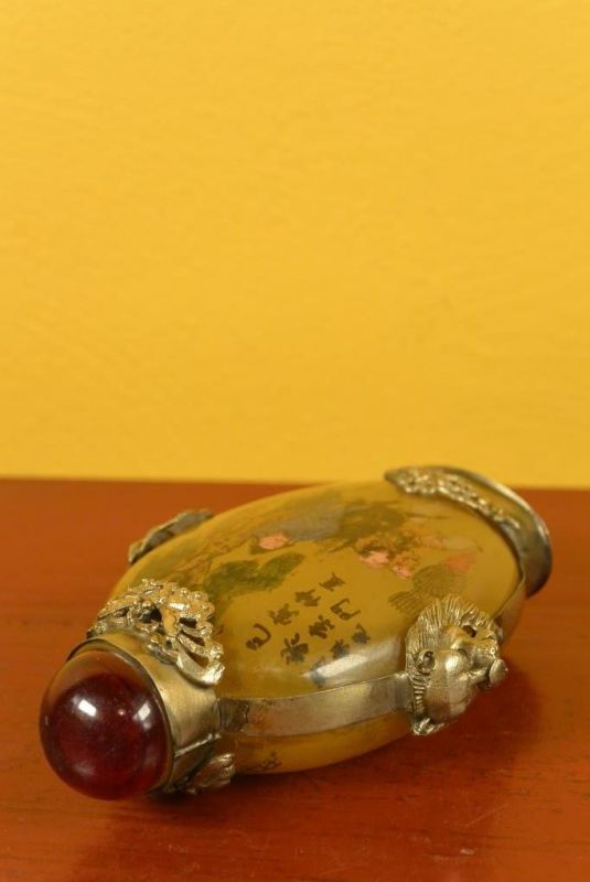 Glas Schnupftabakflasche Der Mönch und sein Esel 4