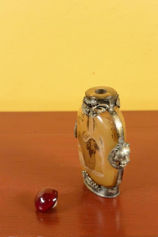 Glas Schnupftabakflasche Elefant 5