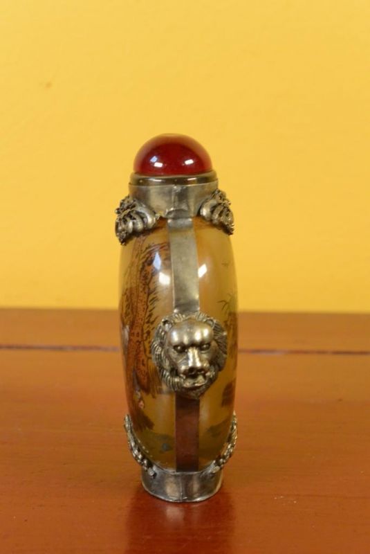 Glas Schnupftabakflasche - Fischer 2
