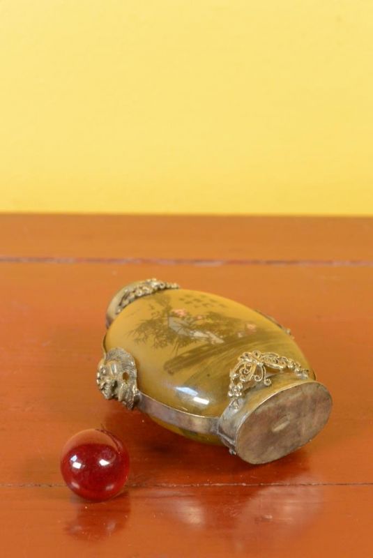 Glas Schnupftabakflasche - Fischer 5