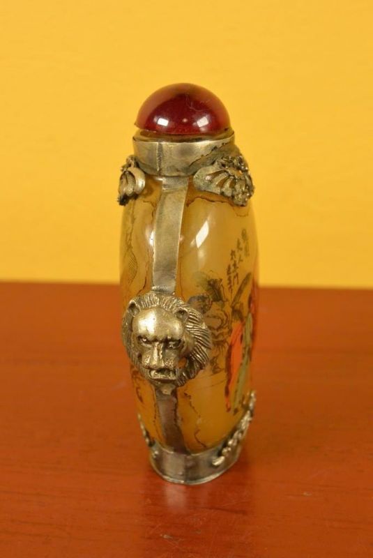 Glas Schnupftabakflasche Frau auf dem Pferd 3