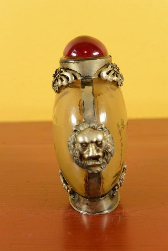 Glas Schnupftabakflasche - Geflügel 4