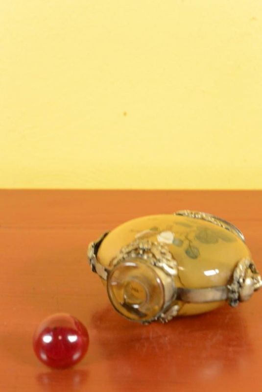 Glas Schnupftabakflasche - Geflügel 5