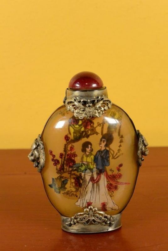 Glas Schnupftabakflasche Hosdame 3