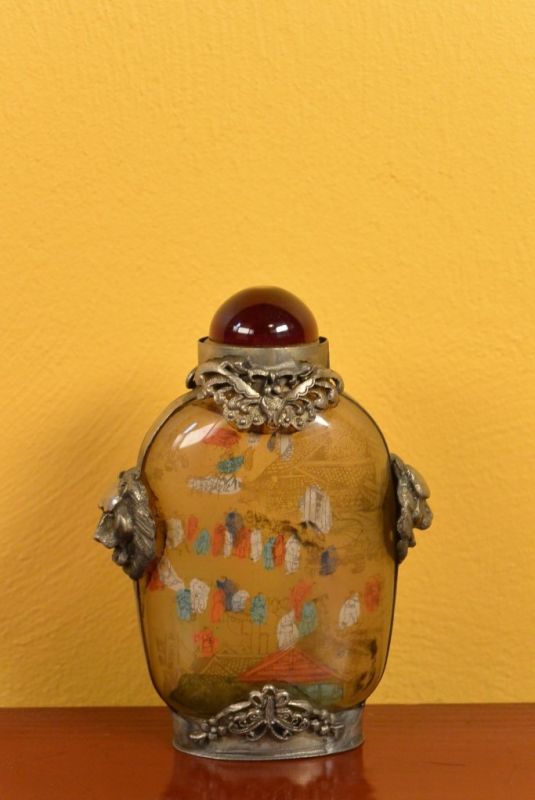 Glas Schnupftabakflasche Kaiser auf seinem Pferd 2