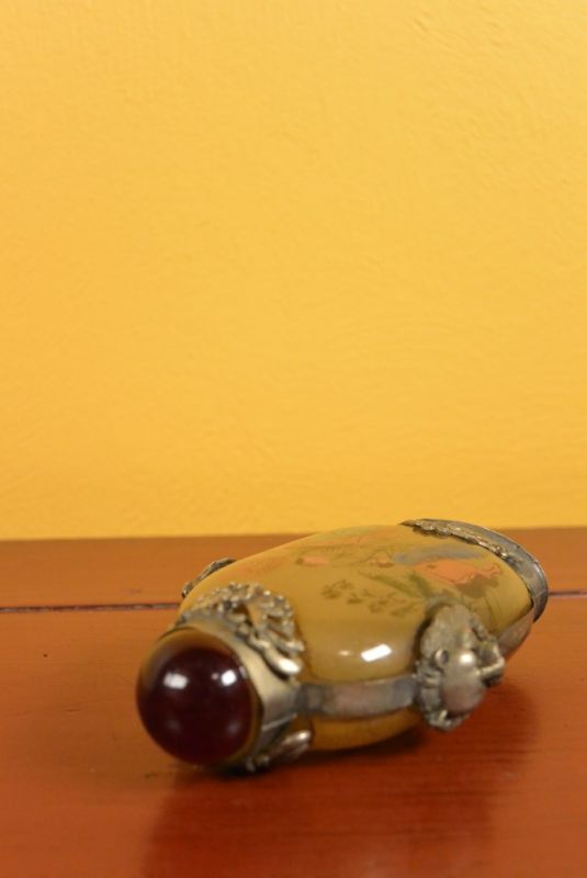 Glas Schnupftabakflasche Kaiser auf seinem Pferd 4
