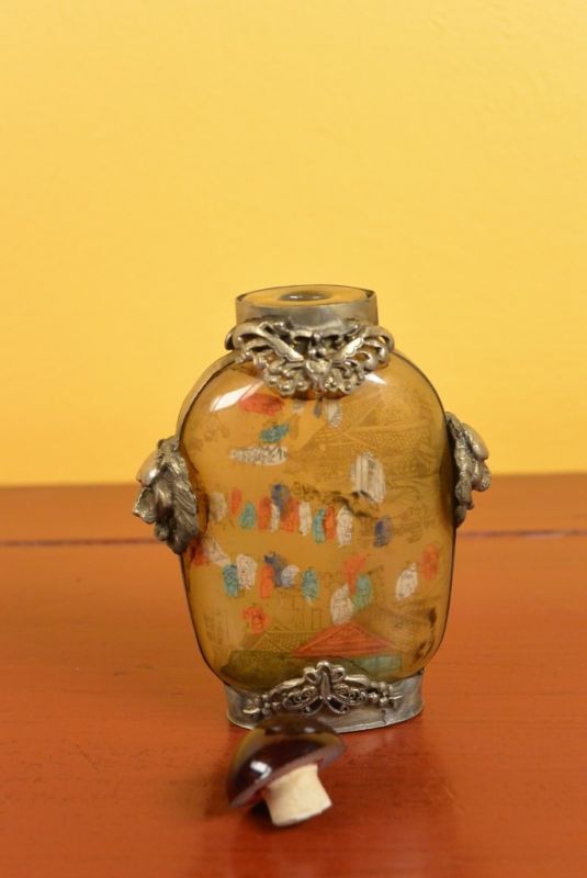 Glas Schnupftabakflasche Kaiser auf seinem Pferd 5