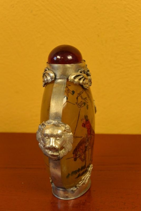 Glas Schnupftabakflasche Krieger 3