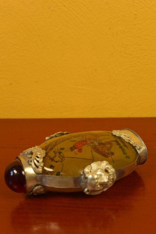 Glas Schnupftabakflasche Krieger 4