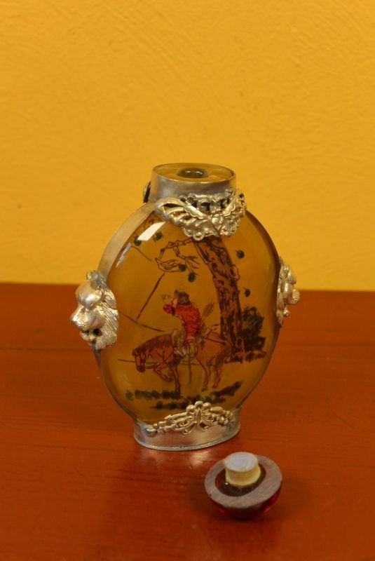 Glas Schnupftabakflasche Krieger 5