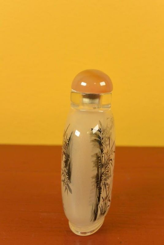 Glas Schnupftabakflasche - Künstler - Pflanzen 3