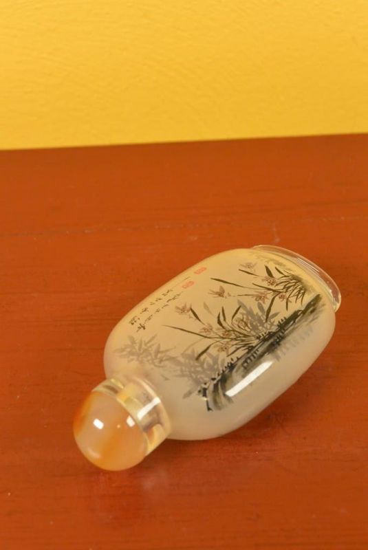 Glas Schnupftabakflasche - Künstler - Pflanzen 5