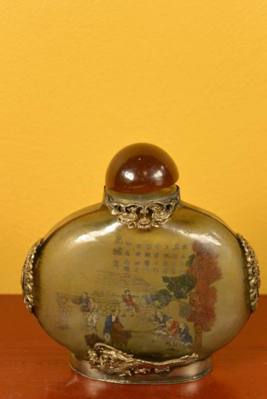 Glas Schnupftabakflasche Reisfeld 2