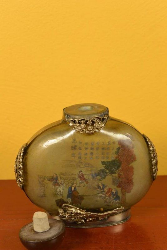 Glas Schnupftabakflasche Reisfeld 3
