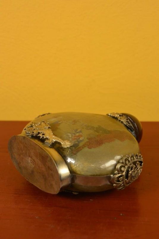 Glas Schnupftabakflasche Reisfeld 5