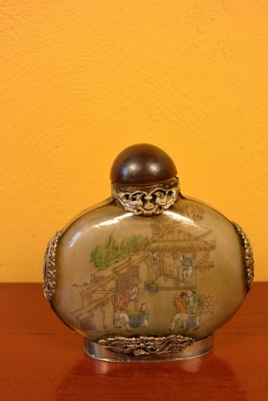 Glas Schnupftabakflasche Reisfelder 2