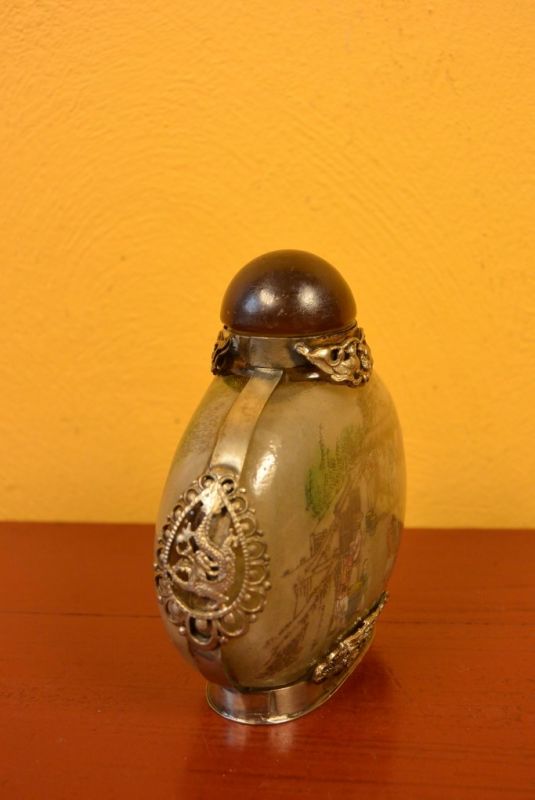 Glas Schnupftabakflasche Reisfelder 3