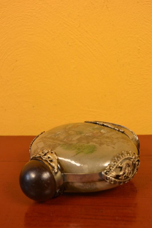 Glas Schnupftabakflasche Reisfelder 4