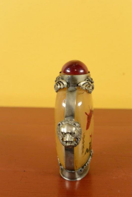 Glas Schnupftabakflasche - Schmetterlinge 2