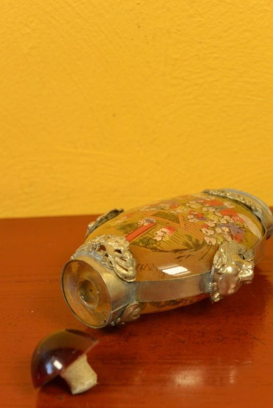 Glas Schnupftabakflasche Shaolin Mönche 4