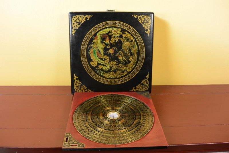 Gran Brújula Feng Shui - Negro / Dragón y Phoenix 1
