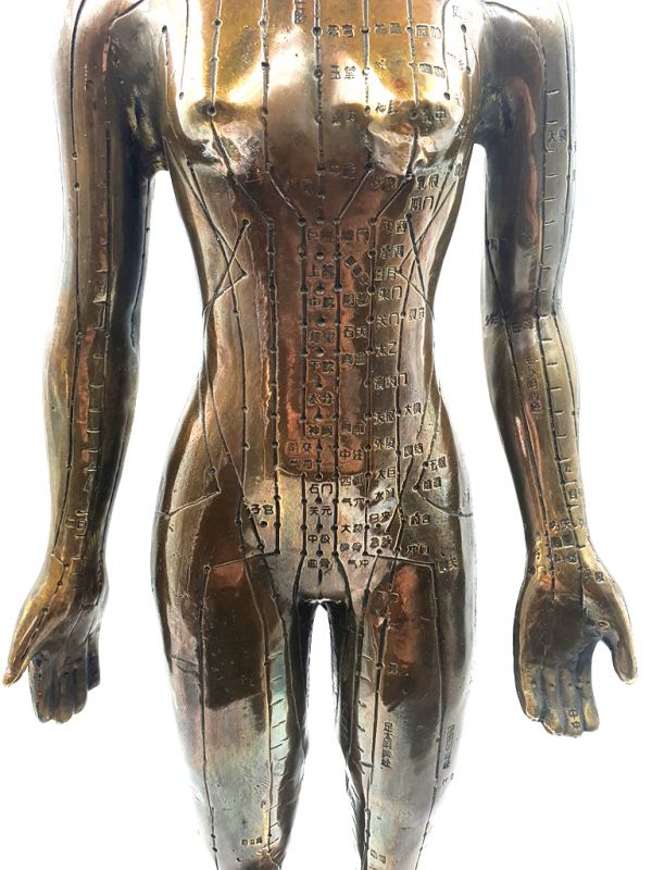 Gran estatua de acupuntura de bronce chino - Mujer 2